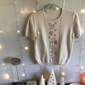 Vintage floral embroidered top
